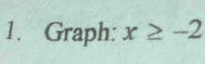 Graph: x≥ -2