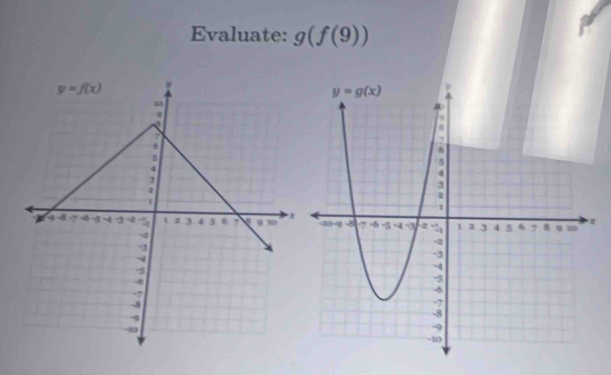 Evaluate: g(f(9))