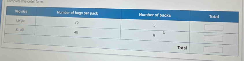 Complete this order form.