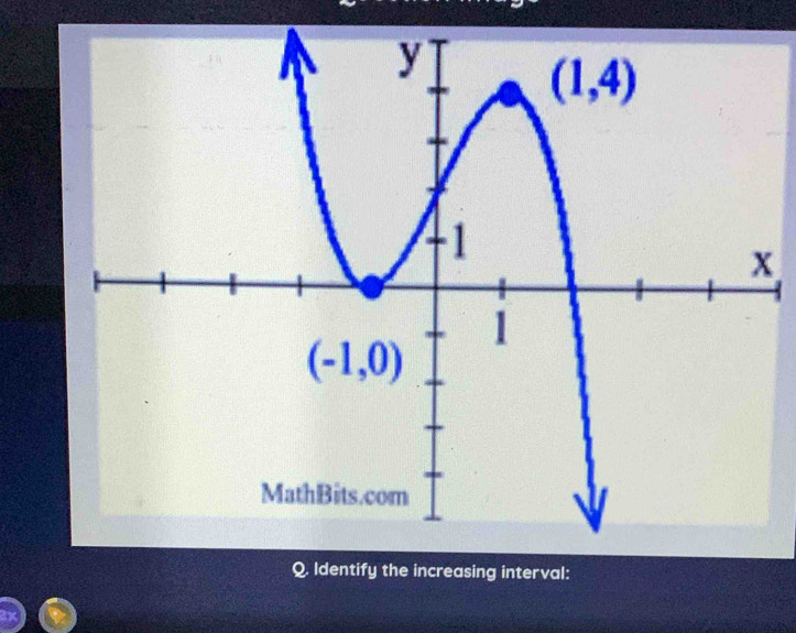 Identify the increasing interval: