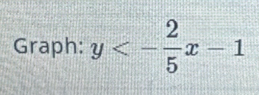 Graph: y<- 2/5 x-1