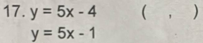 y=5x-4 ( ， a )
y=5x-1