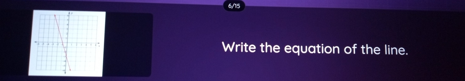 6/15 
Write the equation of the line.