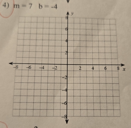 m=7^ b=-4