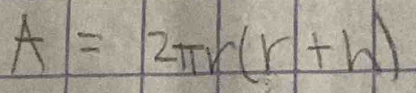 A=2π r(r+h)