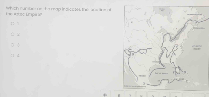 Solved: Which number on the map indicates the location of the Aztec ...