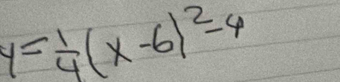 y= 1/4 (x-6)^2-4