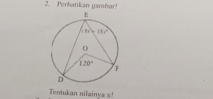 Perhatikan gambar!
Tentukan nilainya x!