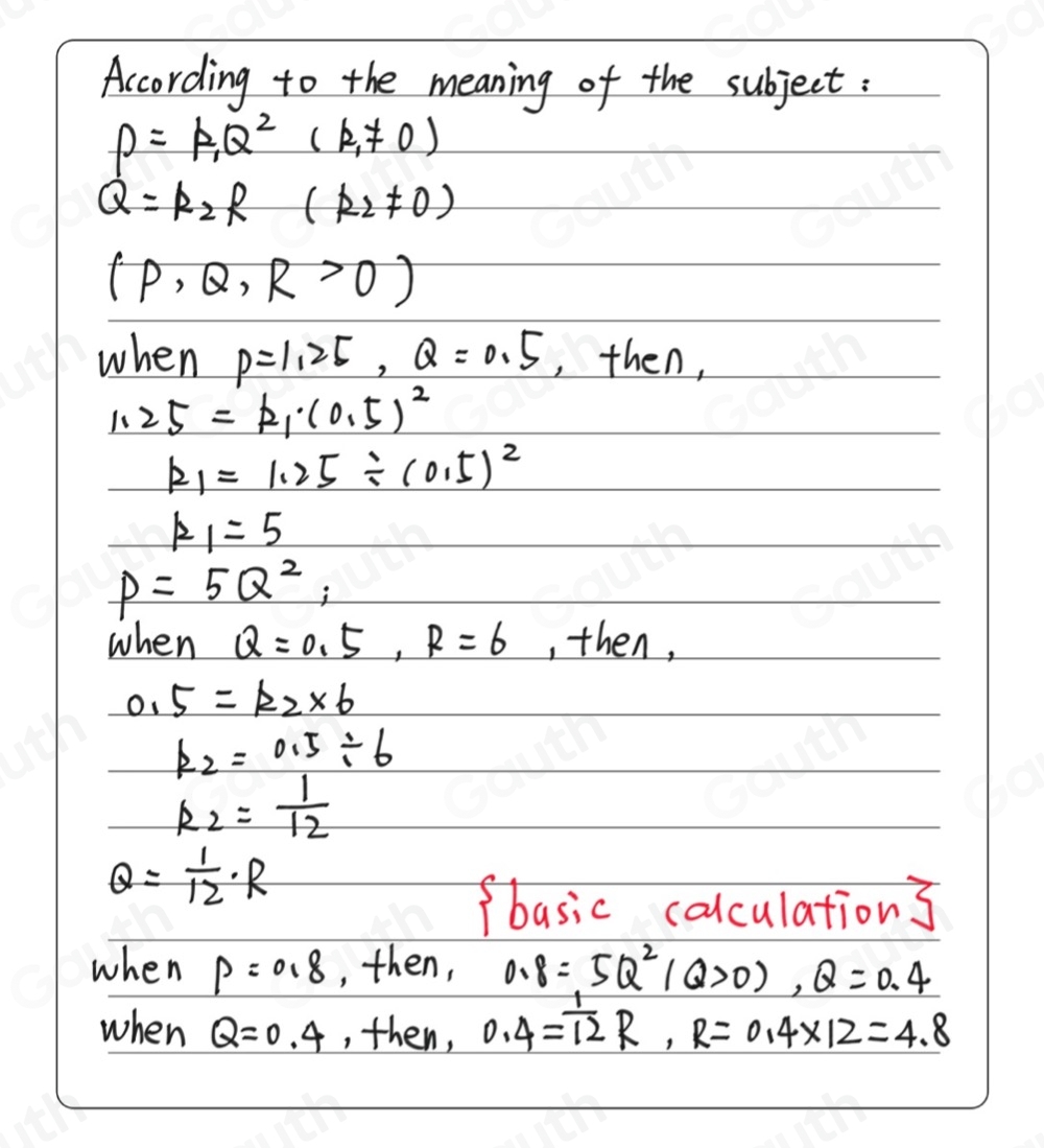 Solved: P, Q and R have positive values. P is directly proportional to ...