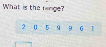 What is the range?
2 0 5 9 9 6 1