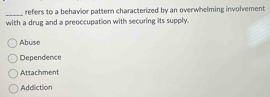 Solved: refers to a behavior pattern characterized by an overwhelming ...