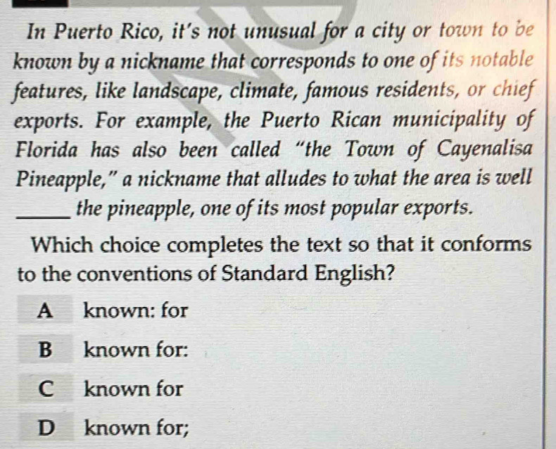 Solved: In Puerto Rico, it's not unusual for a city or town to be known ...