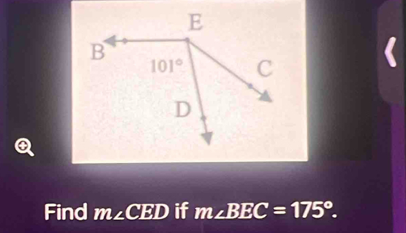 Find m a C ED if m∠ BEC=175°.