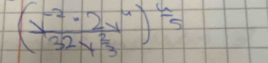 (frac y^(-7)· 2y^432y^(frac 2)3)^ 4/5 