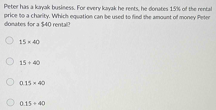 Solved: Peter has a kayak business. For every kayak he rents, he ...