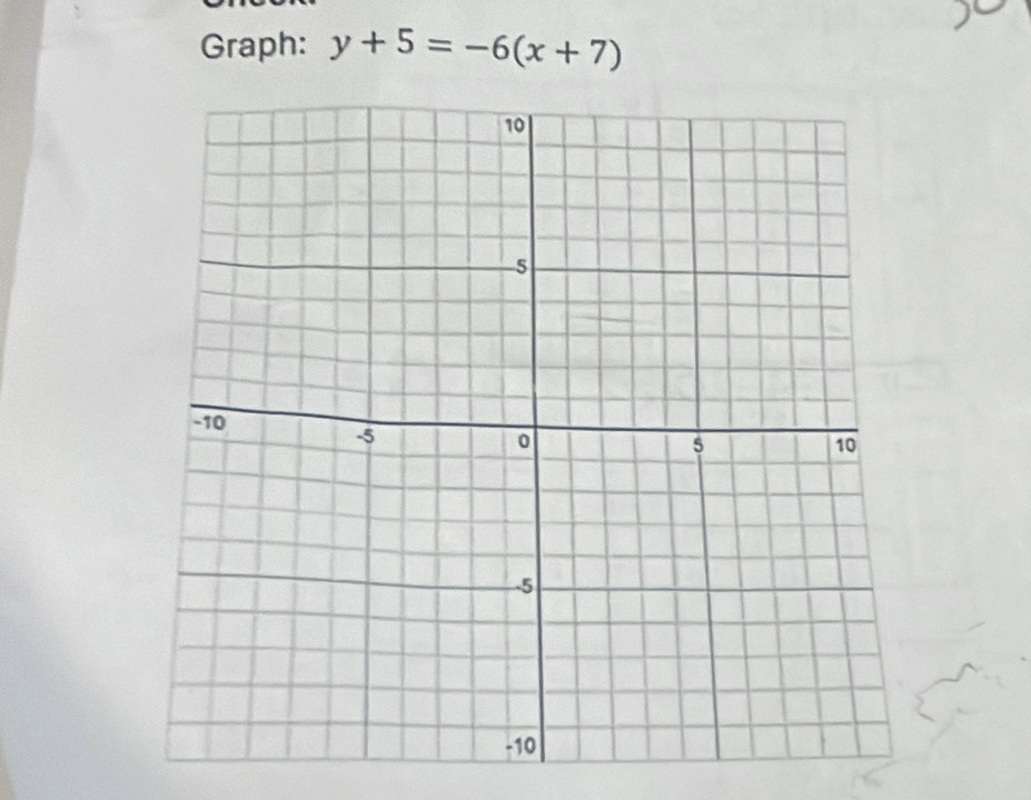 Graph: y+5=-6(x+7)