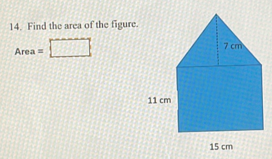 Find the area of the figure.
Area=□