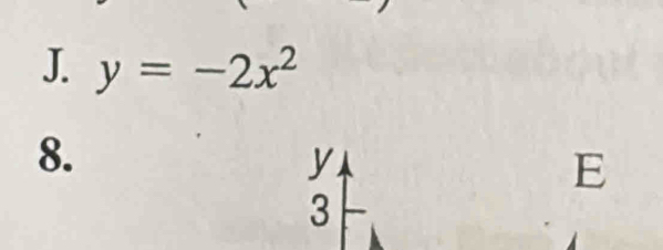 y=-2x^2
8.
y
E
3