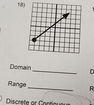 Domain _D 
_ 
Range 
R 
Discrete or Continuour