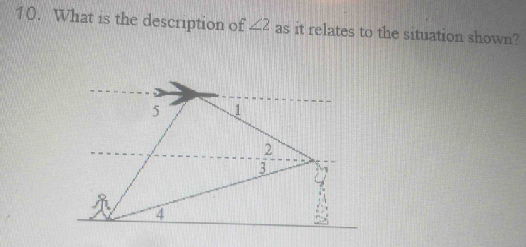 What is the description of ∠ 2 as it relates to the situation shown?