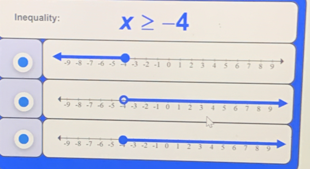 Inequality:
x≥ -4