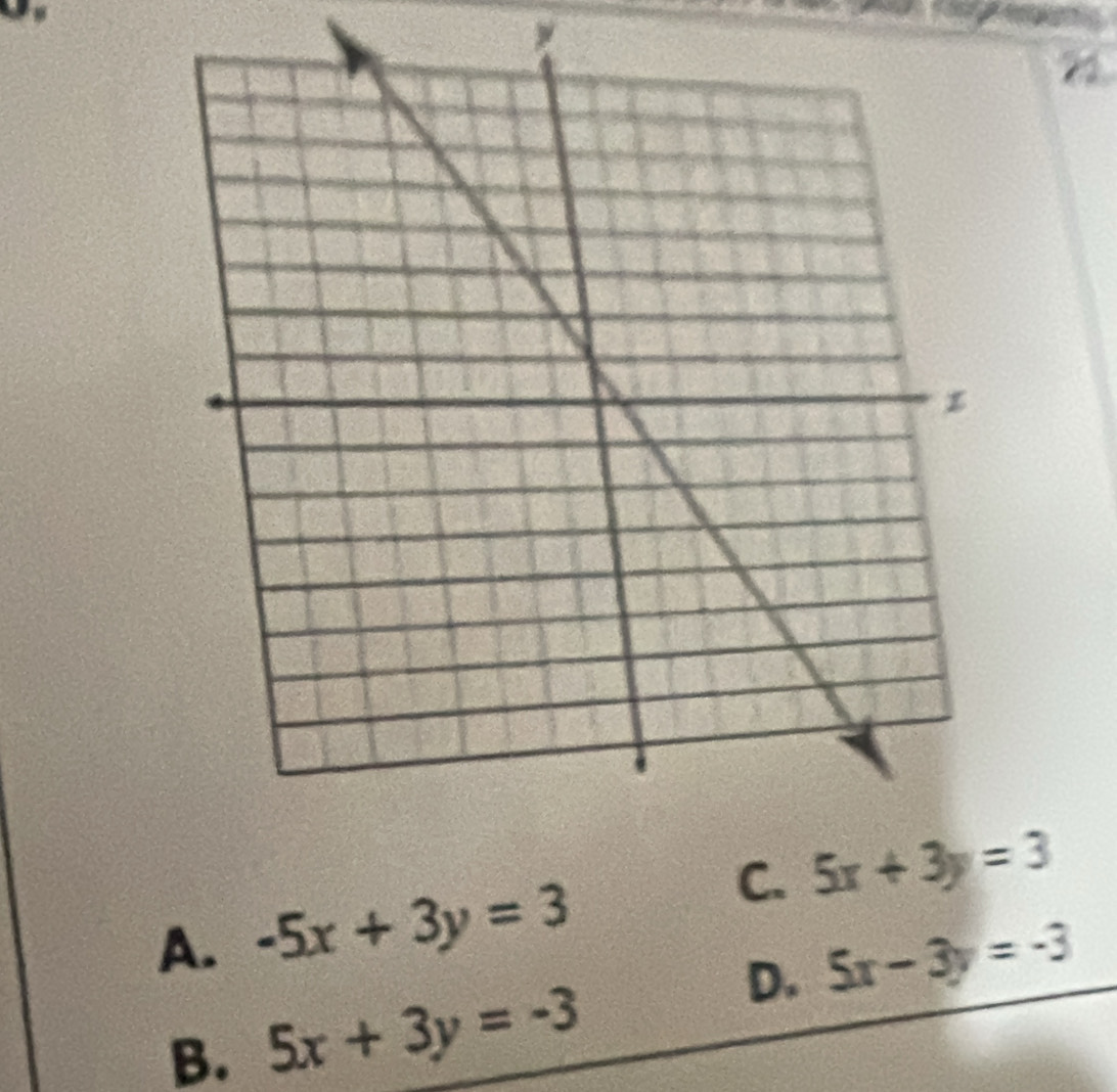 χ
22
C. 5x+3y=3
A. -5x+3y=3
D. 5x-3y=-3
B. 5x+3y=-3