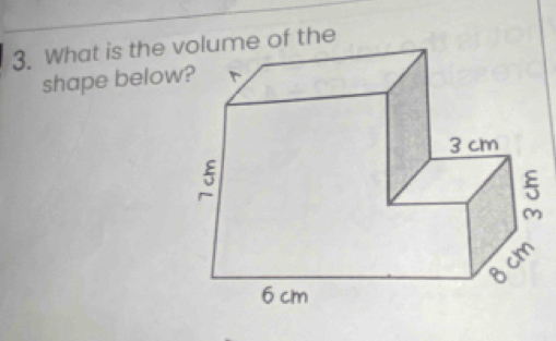 What is the ume of the 
shape below