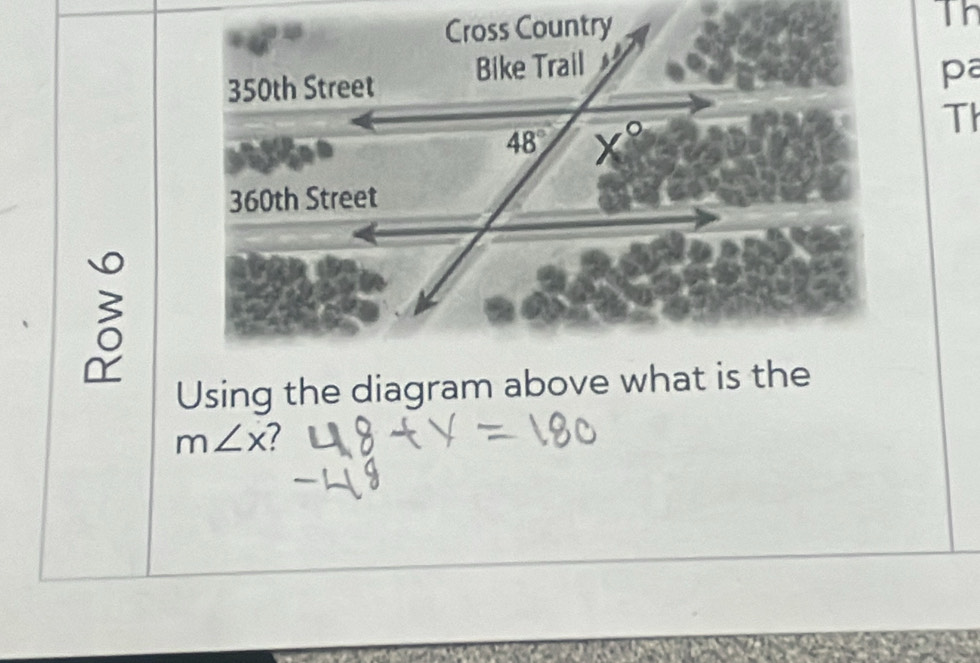 Th
pa
Th
3
Using the diagram above what is the
m∠ x