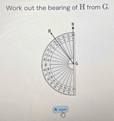 Work out the bearing of H from G.
Z o'