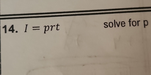 I= □° prt solve for p