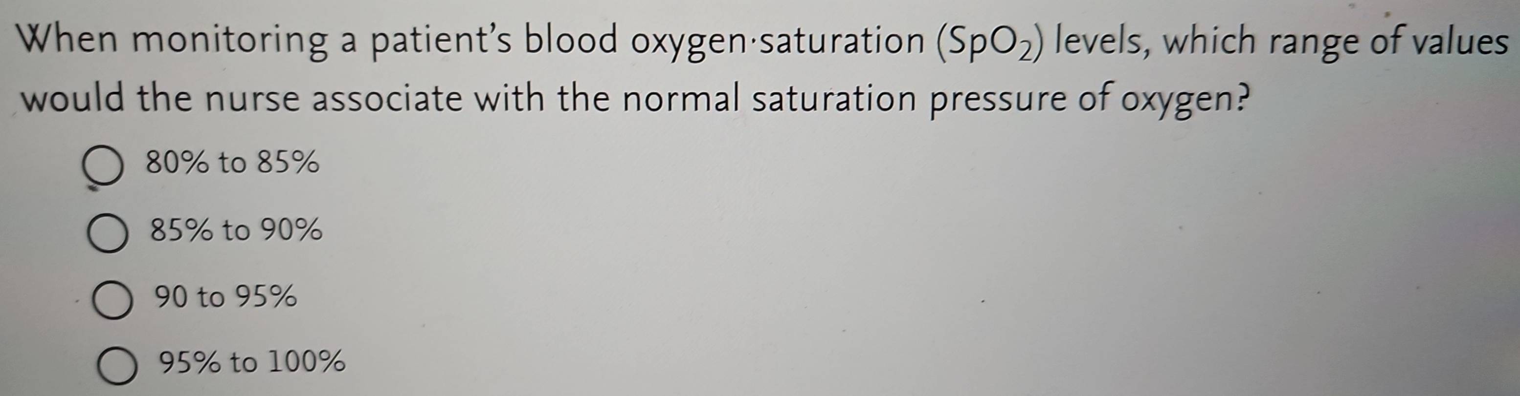 Solved: When monitoring a patient's blood oxygen·saturation (SpO_2 ...
