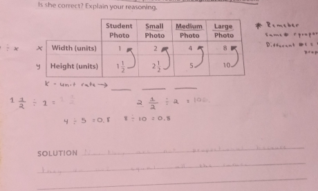 Is she correct? Explain your reasoning.
famL ？ Pemeber
: xD.ffaramt  =
_
_
_
1
SOLUTION
_
_
_