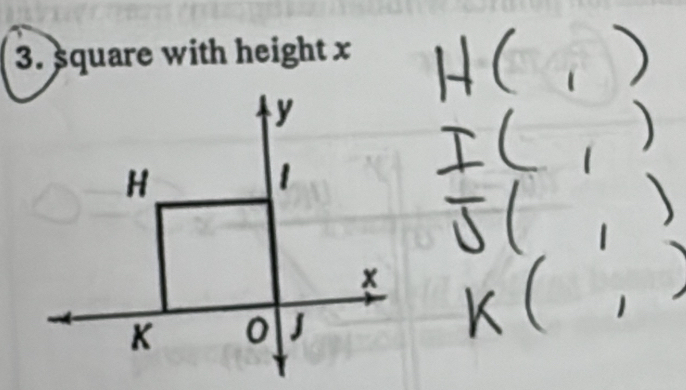 square with height x