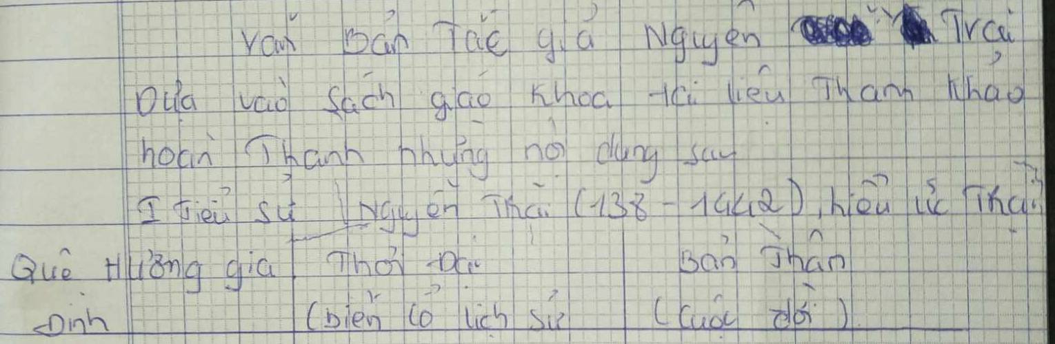 va bán Taē gá Nguen 
TVci 
oua vao sach gāo khuu ēi léu Thann Mhao 
hoan Thanh hhying no dàng sa 
I tièù sú pgen Thà. (138-1442) hēu i Thd 
Què Hiǒng gia Thǒ bān jhan 
oinn (vien cǒ lics sù(cuà dài)