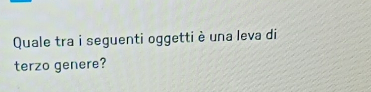 Quale tra i seguenti oggetti è una leva di 
terzo genere?