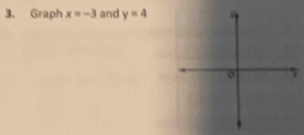 Graph x=-3 and y=4