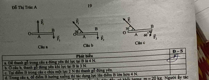 Đỗ Thị Trúc A
19
vector F_1
30 B
0 A 60° vector F_2
Câu c
khải hưmg