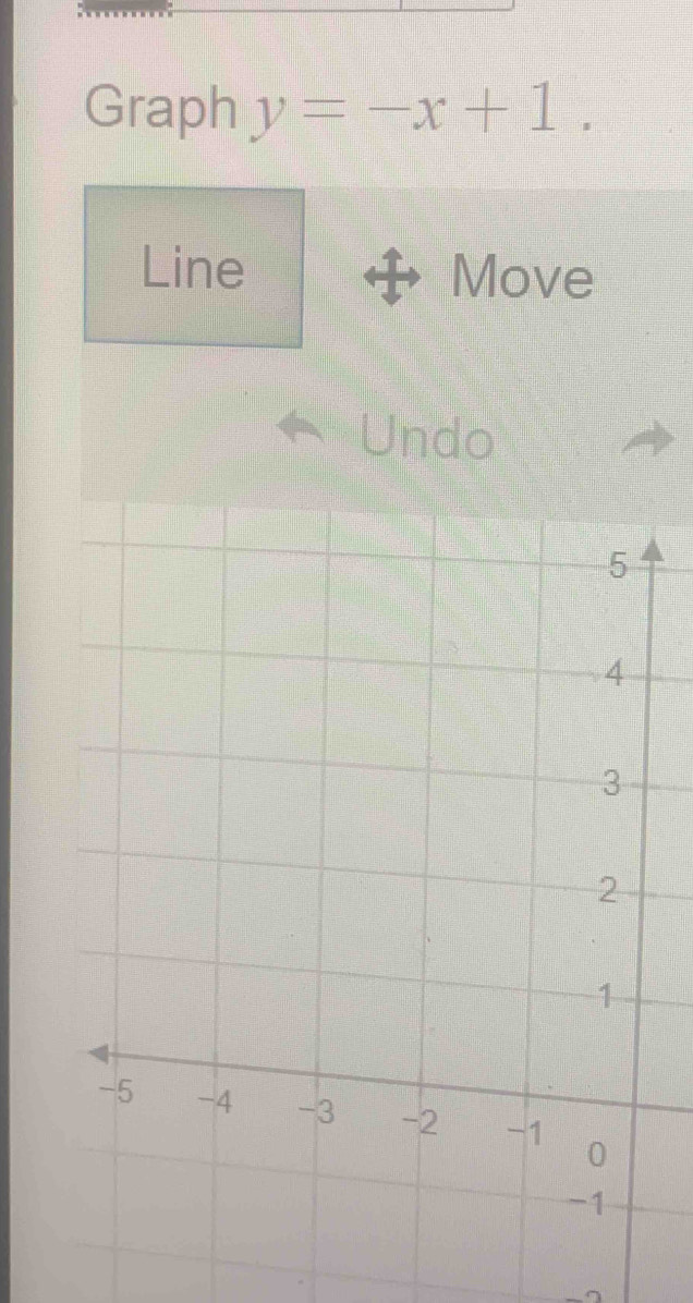 Graph y=-x+1. 
Line Move 
Undo 
~