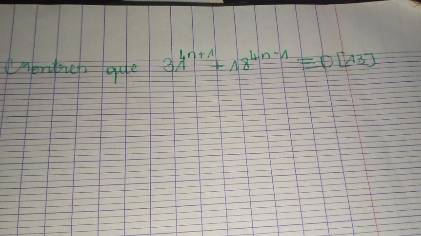 enyoer que
3A^(4n+1)+18^(4n-1)equiv D[13]