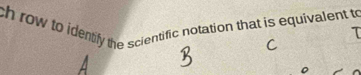 ch row to identify the scientific notation that is equivalent to