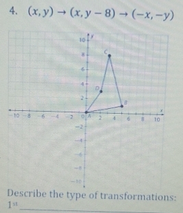 (x,y)to (x,y-8)to (-x,-y)
1^(st)
_