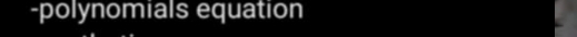 polynomials equation
