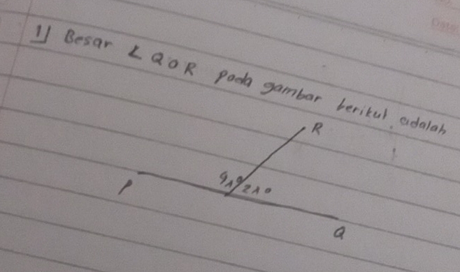 Besar L QOR poda gambar berikul adalal 
R
9x°/2x_0
a