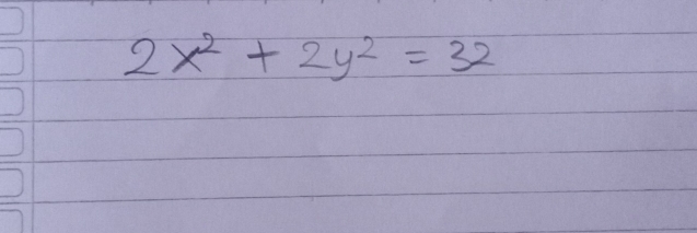 2x^2+2y^2=32