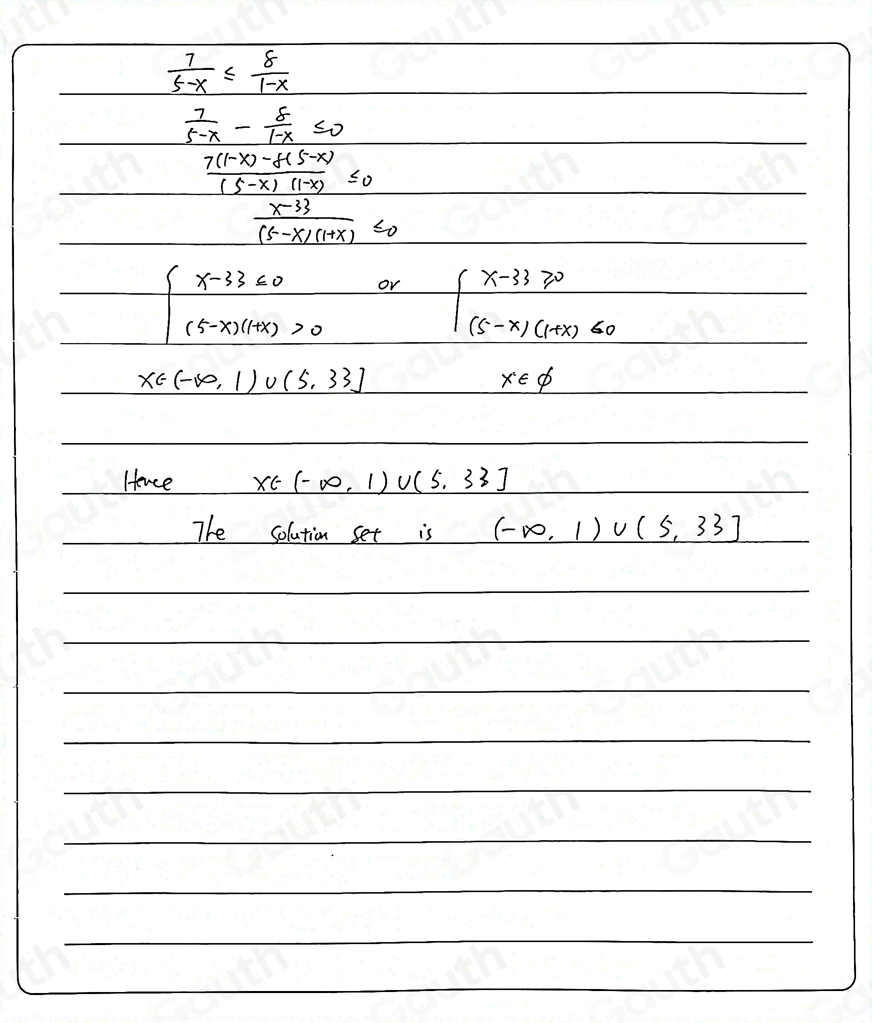 Solved: Solve the inequality. Write the solution set in interval ...