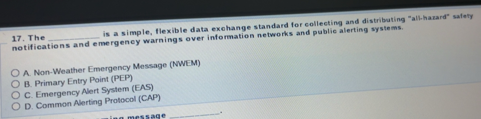 Solved: The _is a simple, flexible data exchange standard for ...