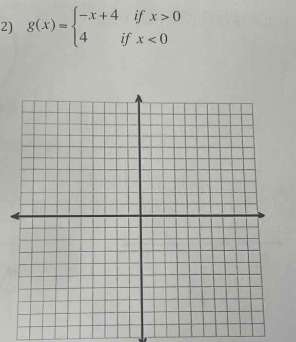 g(x)=beginarrayl -x+4ifx>0 4ifx<0endarray.