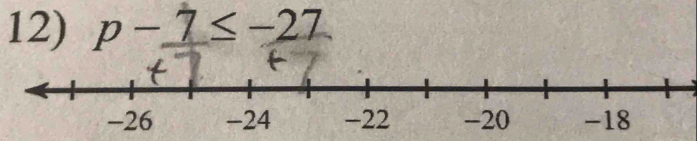 p-7≤ -27