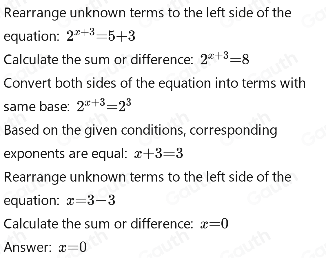 Solved: What common base can be used to rewrite each side of the ...