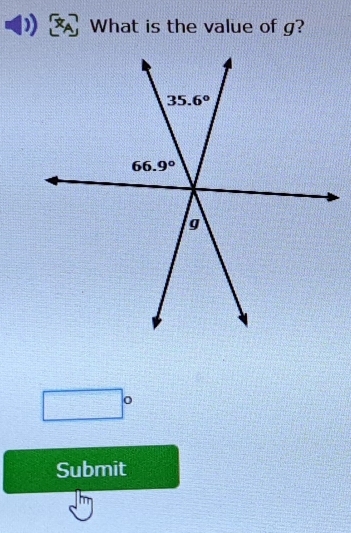 What is the value of g?
□°
Submit